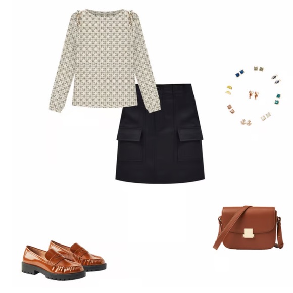 Loft Ann Taylor Black Cargo Skirt Sz 0 - Picture 7 of 9